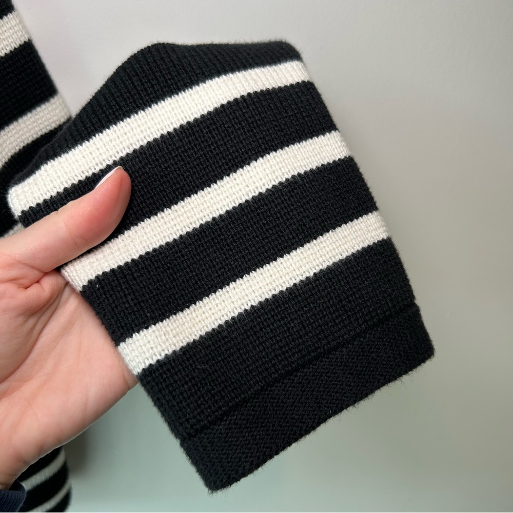 J. Crew Emilie Sweater Lady Jacket Black and White Stripe Size Large - Picture 5 of 9